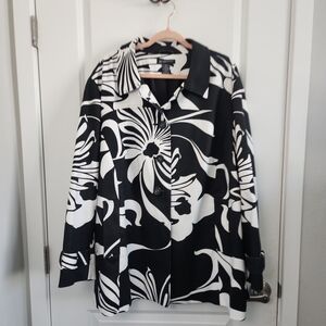INC International Concepts Monochrome Floral Jacket size 3X